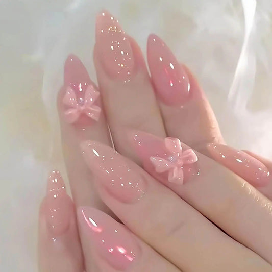 Almond Press on Nails Medium Pink Ombre